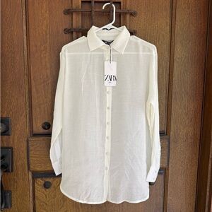Zara off white Button Down Shirt Size XS, S, M